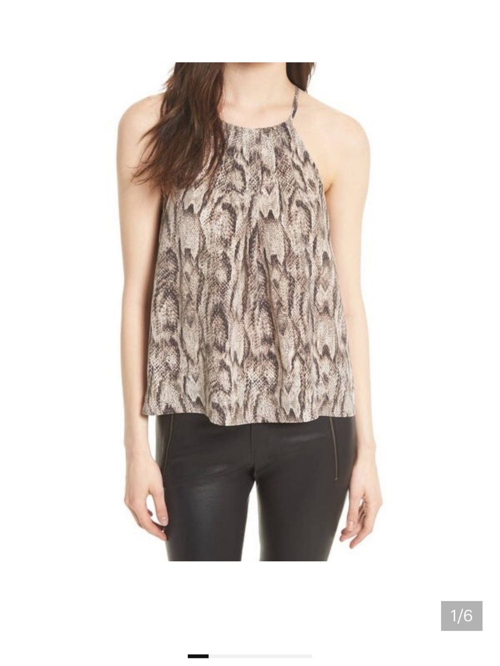 JOIE Women’s Silk Snake-Print Halter Tank Top
